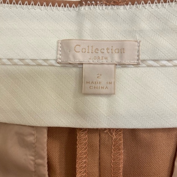 Collection by J. Crew salmon pink wool high waist pants with fabric belt - Picture 3 of 6